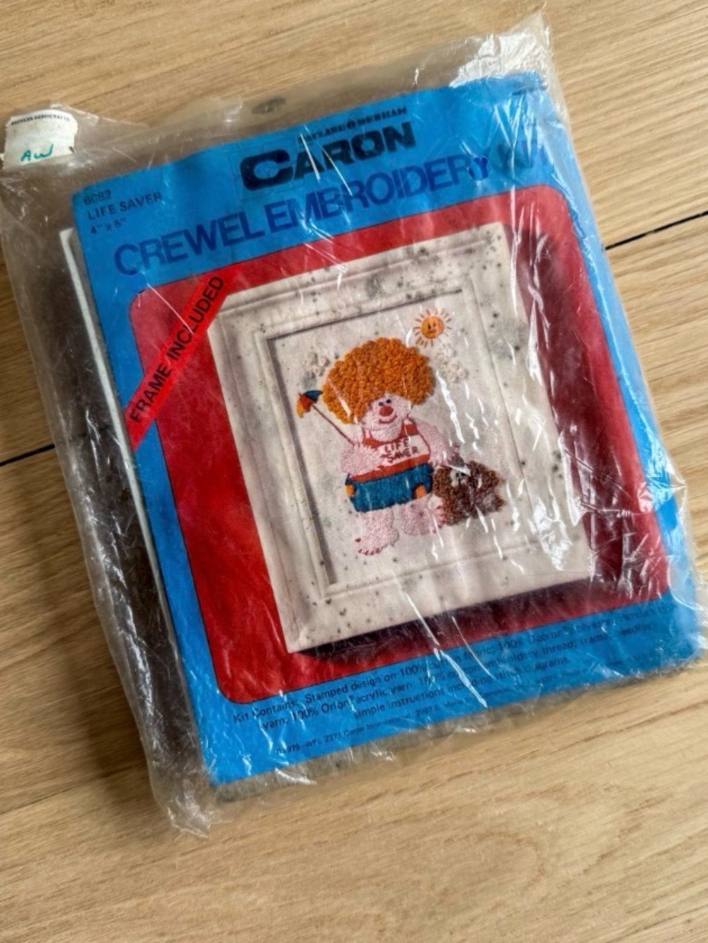 Carbon Crewel Embroidery Kit - Bright Blue and Red Packaging with Orange Accent